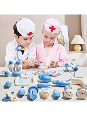 طقم لعب طبيب للأطفال، طقم طبيب الأسنان، لعبة تمثيل دور الطبيب للأطفال، مجموعة معدات طبية مصغرة كاملة، دمية للعب التظاهر، لعبة تعليمية