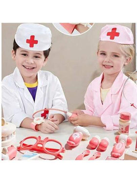 طقم لعب طبيب للأطفال، طقم طبيب الأسنان، لعبة تمثيل دور الطبيب للأطفال، مجموعة معدات طبية مصغرة كاملة، دمية للعب التظاهر، لعبة تعليمية