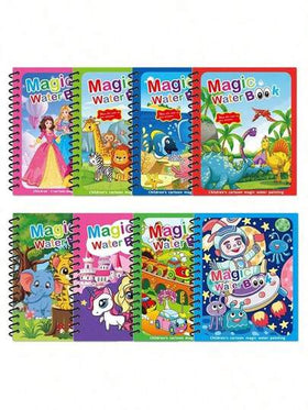 1/3/5/8 كتاب رسم بألوان مائية سحرية، طقم تلوين ورسم سحري، رسم بألوان مائية تعليمي وتكراري (حدود الكتاب والأقلام بألوان عشوائية) للمكتب والمدرسة والرسم والطلاب والأقلام والقرطاسية ولوازم المدرسة والألوان المائية وهدايا أعياد الميلاد