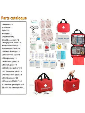 1 Set Medical Emergency First Aid Kit, Outdoor Sports Earthquake Fire Rescue Medical Bag, Portable Handbag For Basic Emergency First Aid Treatment, Suitable For Home, Travel And Camping For Emergency Kit Bagramadan collection
