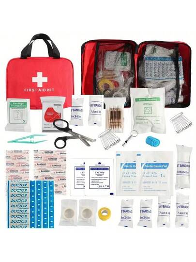 1 Set Medical Emergency First Aid Kit, Outdoor Sports Earthquake Fire Rescue Medical Bag, Portable Handbag For Basic Emergency First Aid Treatment, Suitable For Home, Travel And Camping For Emergency Kit Bagramadan collection