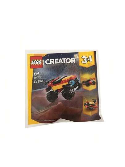 LEGO سلسلة ليجو سيتي 30691 حقيبة بناء سيارة كونفرتيبل ذات عجلات ضخمة دفع رباعي كهدية يوم الطفل