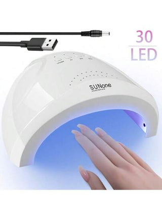 30 خرزة LED ، لمبة تجفيف الأظافر، جفاف سريع بالأشعة فوق البنفسجية/مصدر مزدوج من الأشعة LED (عطر خالي)، طلاء جل الأظافر (مع 3 إعدادات للمؤقت)، مصباح مهني بالطاقة USB SUNONE - أبيض لاستخدام المنزل والصالون