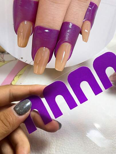 Beautizon Nailartlab 10 قطع حامي أظافر على شكل حرف U - لطباعة الفن على الأظافر وأدوات التلوين والإكسسوارات، مثالي لوضع طلاء الأظافر، تصميم على شكل حرف U وخامة مرنة من المستلزمات