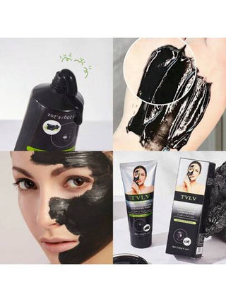 قناع الوجه الأسود بالفحم النباتي، تنظيف المسام، قناع الوجه الطيني، خالي من اللاتكس، بدون عطر مناسب لجميع أنواع البشرة الفاتحة، تنظيف عميق ، مُسيطر على الزيوت، للرجال والنساء