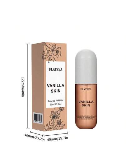 FLATPEA بخاخ تجميل ومرطب للبشرة والشعر بعطر الفانيليا والجوز الهند والصندل بحجم 1.69 أوقية، إكسسوار صيفي مثالي وهدية عيد للصديقة!