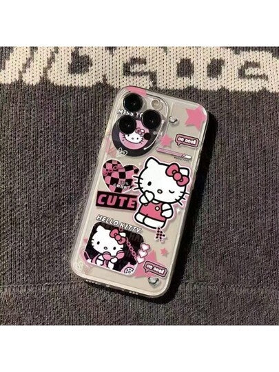 Sanrio غطاء هاتف سانريو هالو كيتي متوافق مع آيفون 16 برو ماكس، آيفون 15، آيفون 14، آيفون 13، آيفون 12، غطاء هاتف عصري للبنات