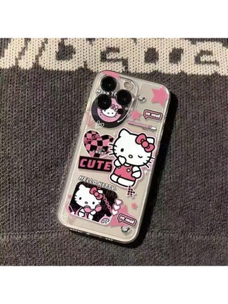 Sanrio غطاء هاتف سانريو هالو كيتي متوافق مع آيفون 16 برو ماكس، آيفون 15، آيفون 14، آيفون 13، آيفون 12، غطاء هاتف عصري للبنات