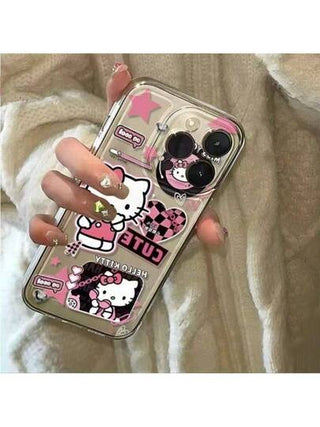 Sanrio غطاء هاتف سانريو هالو كيتي متوافق مع آيفون 16 برو ماكس، آيفون 15، آيفون 14، آيفون 13، آيفون 12، غطاء هاتف عصري للبنات