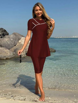 طقم تانكيني حريمي Swim Mulvari بكيني رياضي انيق محتشم للسيدات بحمالات رفيعة