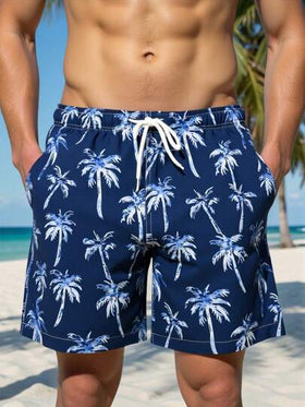 Manfinity Swimmode بنطلون شاطئ رجالي فاشن مناسب للصيف، سراويل سباحة رجالية لارتداء على الشاطئ، طراز هاواي