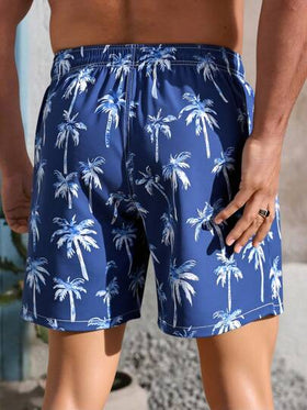 Manfinity Swimmode بنطلون شاطئ رجالي فاشن مناسب للصيف، سراويل سباحة رجالية لارتداء على الشاطئ، طراز هاواي
