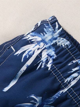 Manfinity Swimmode بنطلون شاطئ رجالي فاشن مناسب للصيف، سراويل سباحة رجالية لارتداء على الشاطئ، طراز هاواي