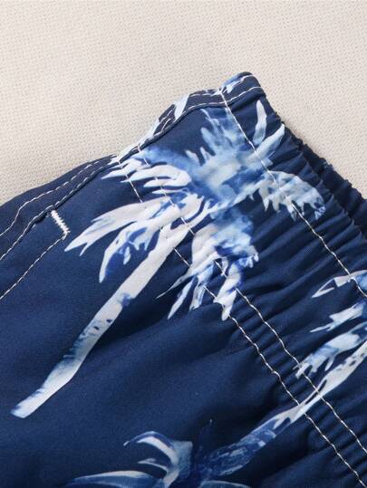 Manfinity Swimmode بنطلون شاطئ رجالي فاشن مناسب للصيف، سراويل سباحة رجالية لارتداء على الشاطئ، طراز هاواي