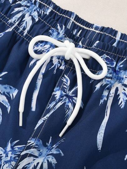 Manfinity Swimmode بنطلون شاطئ رجالي فاشن مناسب للصيف، سراويل سباحة رجالية لارتداء على الشاطئ، طراز هاواي