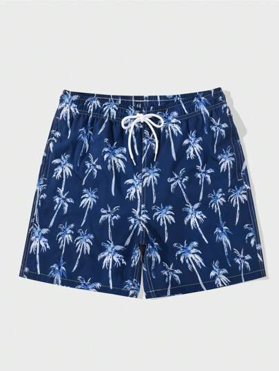 Manfinity Swimmode بنطلون شاطئ رجالي فاشن مناسب للصيف، سراويل سباحة رجالية لارتداء على الشاطئ، طراز هاواي