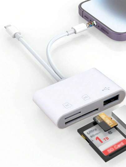 محول ثلاثي الاتجاهات نوع سي + إضاءة، يدعم الفأرة والكيبورد وأقراص الفلاش USB، محول OTG متعدد الوظائف، نقل بسرعة عالية، فعال