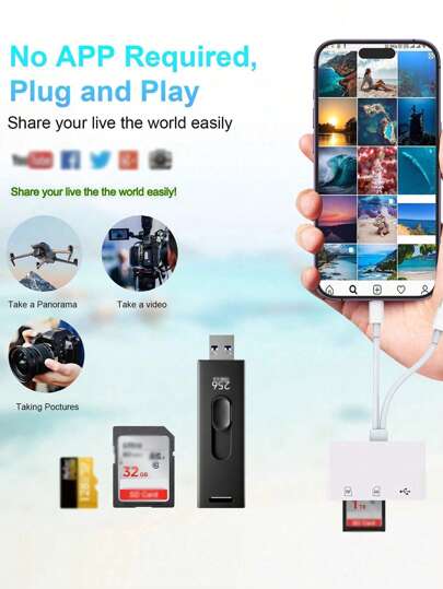 محول ثلاثي الاتجاهات نوع سي + إضاءة، يدعم الفأرة والكيبورد وأقراص الفلاش USB، محول OTG متعدد الوظائف، نقل بسرعة عالية، فعال