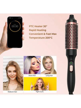 UKLISS مكواة شعر متعددة الوظائف دوارة مطورة لعام 2026 - مكواة شعر وفرد شعر بالأيونات، مجفف شعر رطب وجاف