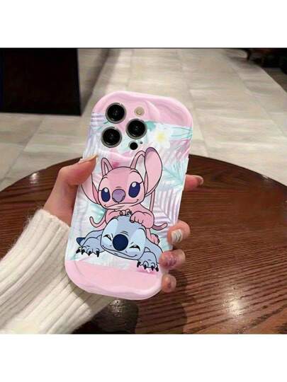Sanrio غطاء هاتف ستاتش مرخص متوافق مع أيفون 16/15/14/13/12/11/XS/XR/X بلس برو ماكس ، نمط جميل وأنيق من التي بي يو للتغطية الكاملة للهاتف