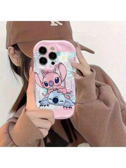 Sanrio غطاء هاتف ستاتش مرخص متوافق مع أيفون 16/15/14/13/12/11/XS/XR/X بلس برو ماكس ، نمط جميل وأنيق من التي بي يو للتغطية الكاملة للهاتف