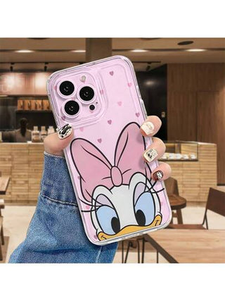 Sanrio قطعة واحدة من علبة هاتف كرتونية مرخصة لشخصية دونالد داك وديزي، مقاومة للصدمات والسقوط، مناسبة لموديلات أيفون 16/15/14/13/12/11/7/8/7بلس/9بلس/اكس إس ماكس/اكس إس/اكس/اكس آر، وتعتبر هدية رائعة لعيد الميلاد وعيد الهالوين