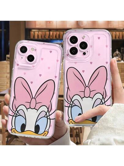 Sanrio قطعة واحدة من علبة هاتف كرتونية مرخصة لشخصية دونالد داك وديزي، مقاومة للصدمات والسقوط، مناسبة لموديلات أيفون 16/15/14/13/12/11/7/8/7بلس/9بلس/اكس إس ماكس/اكس إس/اكس/اكس آر، وتعتبر هدية رائعة لعيد الميلاد وعيد الهالوين