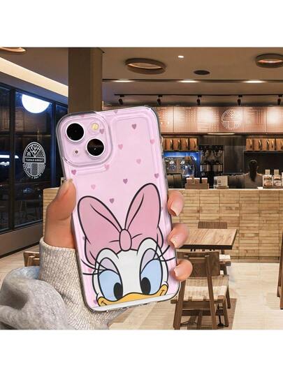 Sanrio قطعة واحدة من علبة هاتف كرتونية مرخصة لشخصية دونالد داك وديزي، مقاومة للصدمات والسقوط، مناسبة لموديلات أيفون 16/15/14/13/12/11/7/8/7بلس/9بلس/اكس إس ماكس/اكس إس/اكس/اكس آر، وتعتبر هدية رائعة لعيد الميلاد وعيد الهالوين