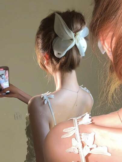 مشبك شعر أنيق بتصميم فراشة، مشبك شعر بتصميم شبكي لامع على الطراز الفرنسي الأنيق للنساء، أدوات الشعر، إكسسوارات تجميل، للنساء، الخريف، السفر، أدوات الشعر، إكسسوارات للنساء، الشعر، للنساء، السفر، النساء، إكسسوار الشعر، أدوات الشعر، إكسسوارات تجميل، هدايا، ا