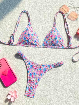 طقم تانكيني حريمي Swim Mod ملابس سباحة تانكيني مطبوعة بزهور عرضية للعطلة بطابع عشوائي