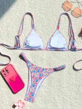 طقم تانكيني حريمي Swim Mod ملابس سباحة تانكيني مطبوعة بزهور عرضية للعطلة بطابع عشوائي