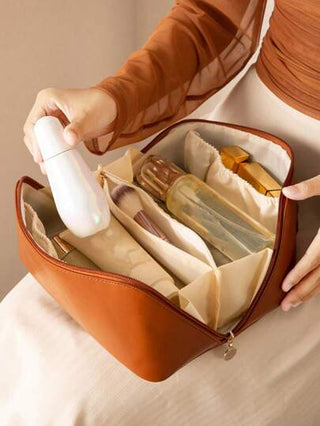حقيبة مستحضرات التجميل متعددة الوظائف للسفر، منظم مستحضرات التجميل، حامل فرش المكياج، حقيبة تخزين كبيرة السعة للحمام، حقيبة مستحضرات التجميل، حقيبة يد مريحة، حقيبة أدوات التجميل معلقة، لأحمر الشفاه وفرش المكياج وأقلام مستحضرات التجميل والظلال...