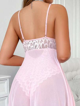 SHEIN بوديسوت داخلية نسائية من القماش الشفاف المخرم والدانتيل الجذاب مزدوجة الغطاء