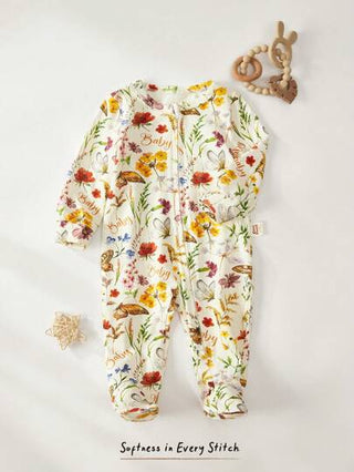 Cozy Pixies الرضيع حديث الولادة ولد/بنت بزي مربوع طويل الأكمام برسوم حيوانات كرتونية مصنوع من صوف ناعم