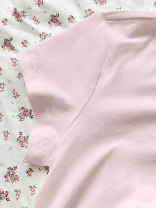 EZwear تي شيرت صيفي للسيدات بياقة مستديرة وأكمام قصيرة، مطبوع عليه زهور وفراشات وغزلان