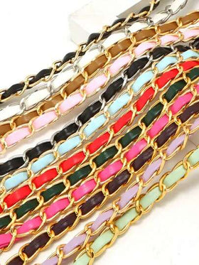 سلسلة جلدية قابلة للبيع، اكسسوارات حقيبة صيفية DIY حزام الكتف، سلسلة هاتف (بدون وسادات ملونة، تأتي مع وسادات شفافة)