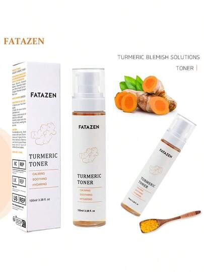 FATAZEN منعش طبيعي عضوي من الكركم، غني بفيتامين سي، مرطب ومنظف للمسام، لطيف وغير مهيج