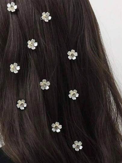 10 قطع من اكسسوارات الشعر بتصميم الزهور الصغيرة الراقية، مشابك شعر بتصميم الزهور للكعكة الشعر أو الجانب أو الخلف من الرأس، اكسسوارات الشعر، أدوات الشعر، اكسسوارات التجميل، اكسسوارات الشعر المجعد للنساء، للخريف، للسفر، أدوات الشعر، اكسسوارات النساء، أشياء