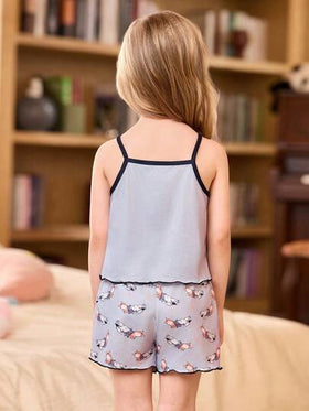 SHEIN 3 طقم بناتي كاميسول كرتوني وشورت بيجاما