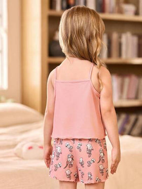 SHEIN 3 طقم بناتي كاميسول كرتوني وشورت بيجاما