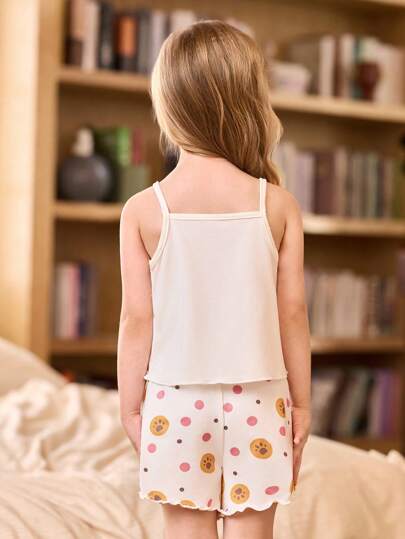 SHEIN 3 طقم بناتي كاميسول كرتوني وشورت بيجاما