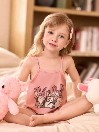 SHEIN 3 طقم بناتي كاميسول كرتوني وشورت بيجاما