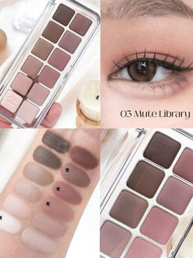 Clio محفظة ظلال العيون الاحترافية الهواء 03 المكتبة الصامتة، قاعدة مسحوق قابلة للتنفس، تقنية التدرج البؤري الناعم، جزيئات نجمية كالجلد الثاني، ماس رمادي بارد وزهري، تبريد كهرماني، سديم كراميل كستناء، أساسيات حفلة محمولة، مكياج كوري، 7.2 جرام/0.25 أونصة