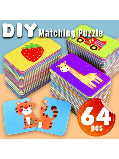 16 قطعة/علبة مجموعة ألغاز نمط كرتوني DIY، لغز مونتيسوري التعليمي، لعبة إدراكية، سهلة الاستخدام، هدية ألغاز، أداة تعليمية، لعبة تعليم مبكر للأطفال، لوازم الفصل الدراسي، قرطاسية للطلاب، هدية العودة إلى المدرسة، هدية عيد ميلاد الأطفال