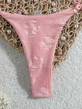 Bikinx طقم بيكيني بقطعتين مزين بالنقوش الورودية الجميلة من القماش المنسوج، مناسب للرحلات الصيفية إلى الجزر والسباحة