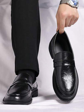 كاجوال راحة القدم الرجالي الناعمة من دون كعب، أحذية كاجوال ضد الانزلاق بطراز رجعي، أحذية فستان عصرية (أحذية زفاف)