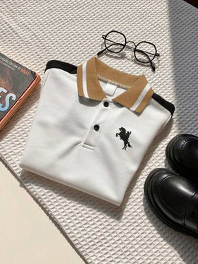 SHEIN قميص بولو كاجوال صيفي مناسب للأولاد، ذو تصميم ملون مريح، مناسب لحفلات عيد الميلاد، والحفلات المسائية، والمناسبات، وحفلات استقبال المولود، وحفلات عيد الميلاد الأول