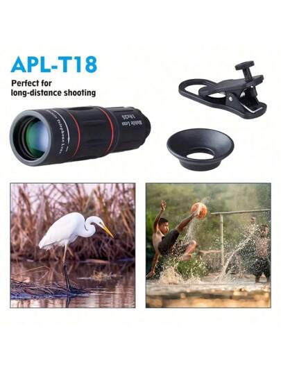 عدسة تكبير 18X 28X 36X 64X، طول البؤري 10 سم/3.93 بوصة لاستخدامها في التخييم والصيد والرياضة والمشاهدة، تناسب آيفون وأغلب الهواتف الذكية، مع حقيبة تخزين