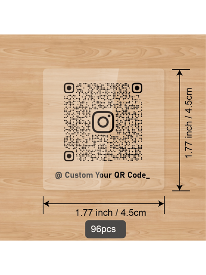 96 ملصق بطباعة QR Code مخصصة باللون الأبيض على بلاستيك PET، مربعة 1.77 بوصة، متينة وبظهر لاصق، لشعارات الأعمال والنص المخصص وروابط وسائل التواصل الاجتماعي وبطاقات المنتج ، والمستلزمات المدرسية، عودة إلى المدرسة