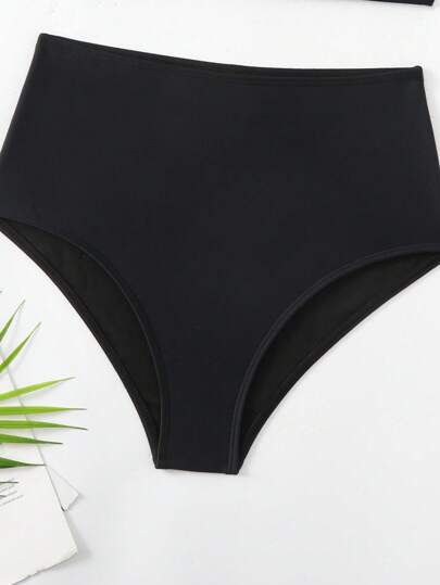 Swim طقم بكيني نسائي دائري على شكل حلقة اللحمة متصل غير متماثل للعطلة باللون الأحادي ، طقم بكيني منفصل ، شاطئي صيفي